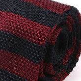Navy Blue & Burgundy Silk Knitted Tie - Tie Doctor
